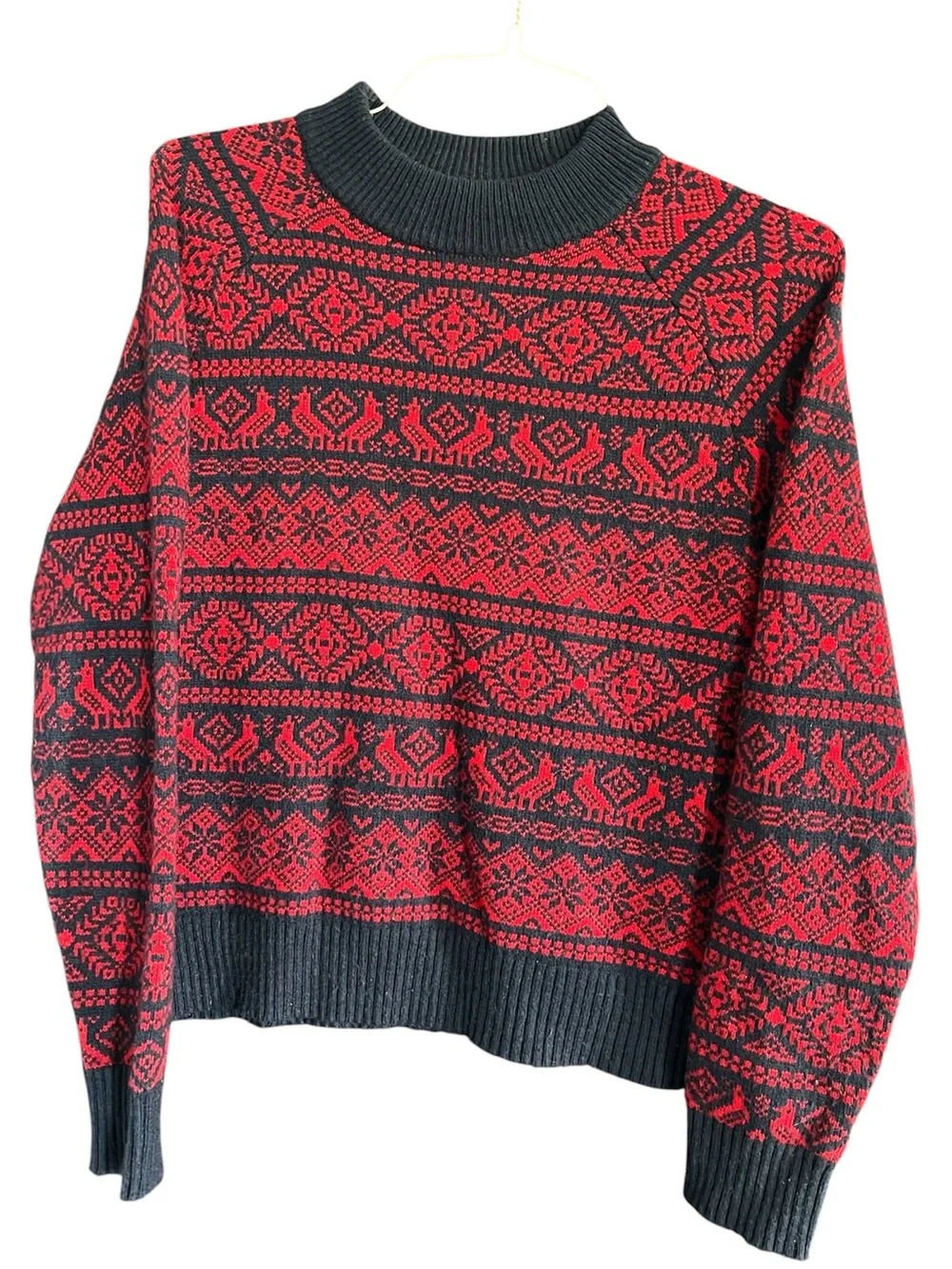 J Crew Women’s Nordic Fair Isle Lambswool Blend Crewneck size Medium - Picture 3 of 11